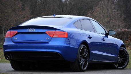 Sleek Audi A5 in Stunning Blue Finish wallpaper