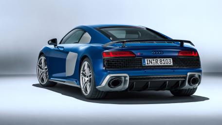Sleek Audi R8 in Striking Blue Finish wallpaper