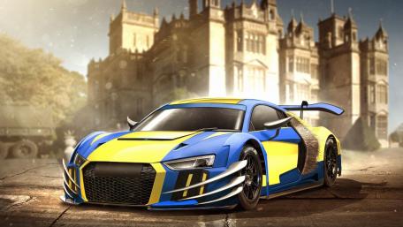 Vibrant Audi R8 in a Grand Setting wallpaper