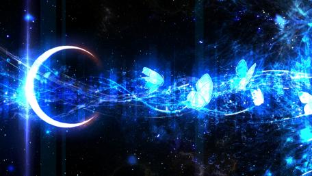 Ethereal Glow of Blue Butterflies wallpaper
