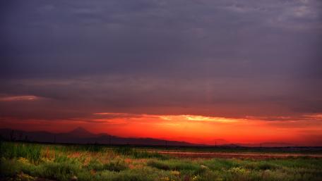 Breathtaking Sunset Over a Serene Field wallpaper