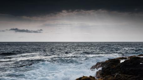 Endless Horizon Over Tranquil Sea Waves wallpaper