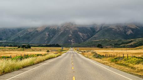Misty Mountain Road Journey wallpaper