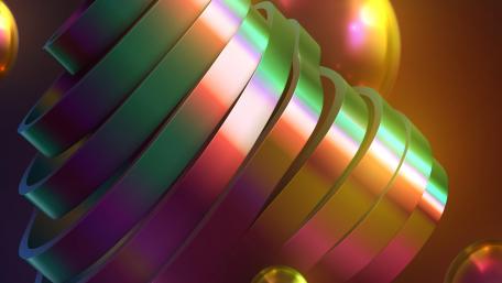 Colorful Metallic Swirls in 8K wallpaper