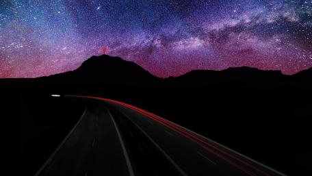Road Under the Milky Way Splendor wallpaper