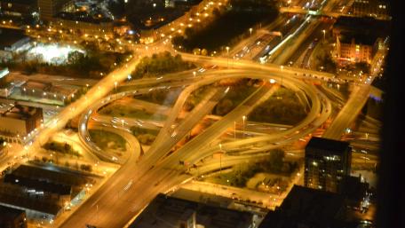 Jane Byrne Interchange at Night wallpaper