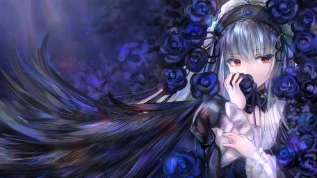 Mystical Maiden in a Midnight Bloom wallpaper