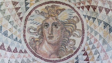 Mosaic in the Garden on the Floor at the National Archaeological Museum of Athens wallpaper
