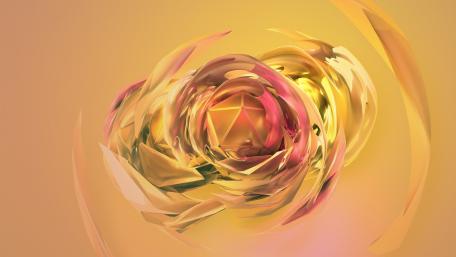Golden Swirls of Digital Geometry wallpaper