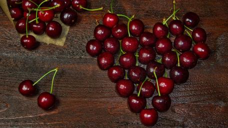 Sweet Heart of Cherries for Your Kitchen Decor wallpaper