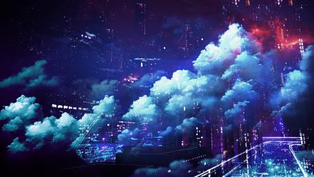 Futuristic Dreamscape in a Neon Cityscape wallpaper