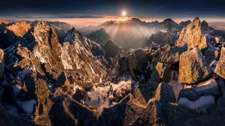 Majestic Alpine Landscape at Sunrise wallpaper