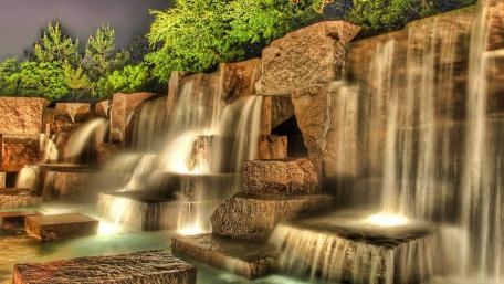 Serene Waterfall Oasis wallpaper