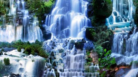 Serene Cascades of Nature's Beauty wallpaper