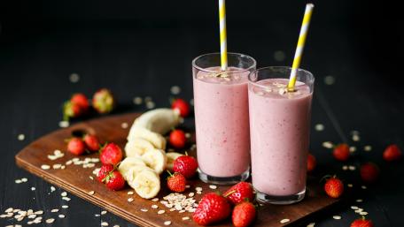 Delicious Strawberry Banana Shake Wallpaper wallpaper