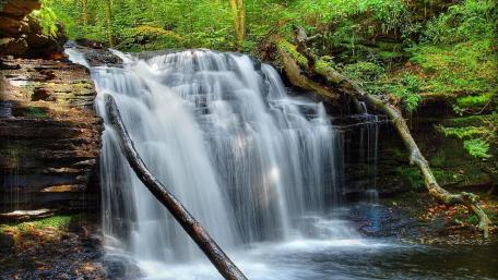 Serenity of a Gentle Waterfall wallpaper