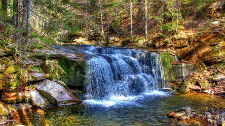 Refreshing Waterfall Serenity in Nature wallpaper