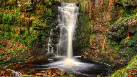 Serenity of Cascading Waterfalls wallpaper