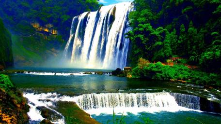 Majestic Waterfall Serenity wallpaper