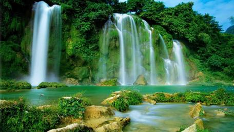 Tranquil Waterfall Serenity wallpaper