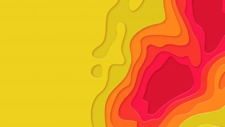 Vibrant Abstract Waves in Yellow and Red wallpaper