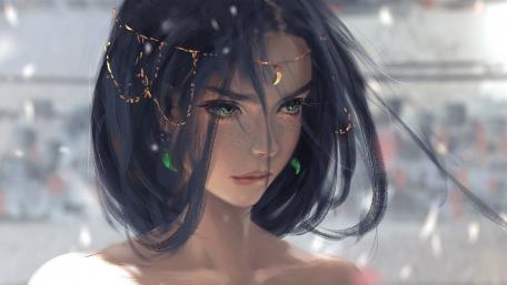 Mystical Gaze Amidst a Hazy Dream wallpaper