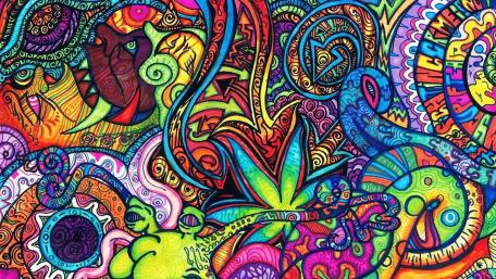 Vibrant Psychedelic Doodles wallpaper