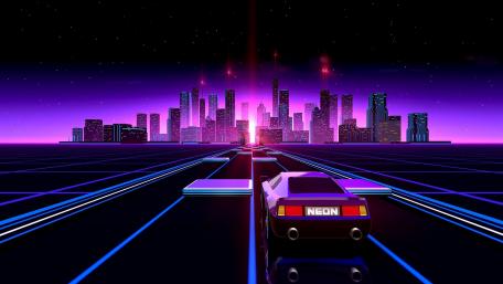 Neon Metropolis Under Starlit Skies wallpaper