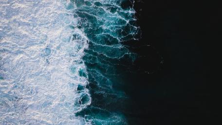 Sea wave from above wallpaper