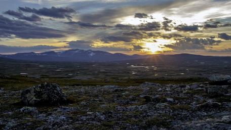 Majestic Sunset Over Serene Landscape wallpaper