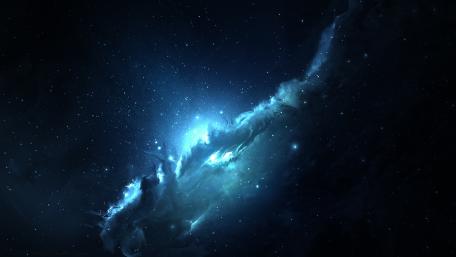 Ethereal Blue Nebula in the Universe wallpaper