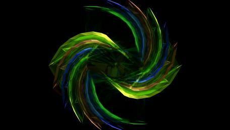 Vibrant Swirling Patterns in Green and Blue Shades wallpaper