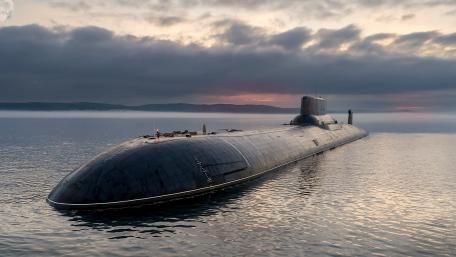 Majestic Submarine at Sunset wallpaper