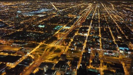 Nighttime Cityscape in Chicago wallpaper