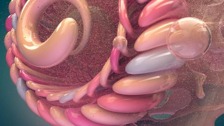 Swirling Pink Abstraction in 3D Space wallpaper