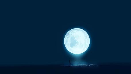 Mystical Moonlit Nightscape wallpaper
