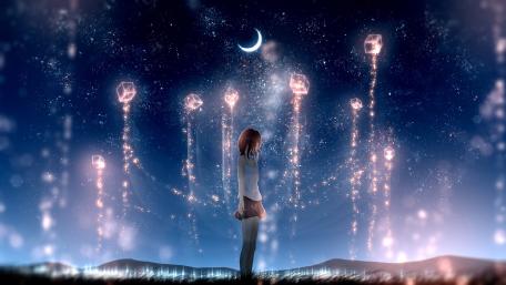 Dreaming Under the Crescent Moon wallpaper