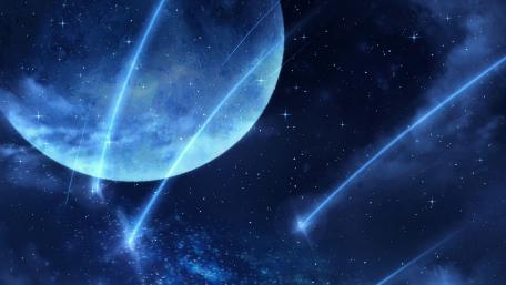 Blue Planet and Shooting Stars wallpaper