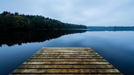 Tranquil Lake View from the Pier wallpaper