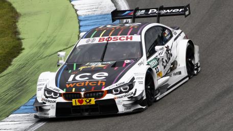 Dynamic BMW Race Car on the Track wallpaper