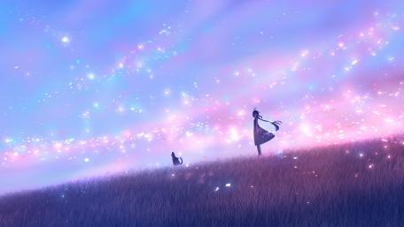 Whimsical Journey Through a Dreamland Field wallpaper