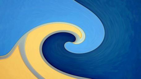 Vibrant Swirl of Blue and Yellow Shades wallpaper
