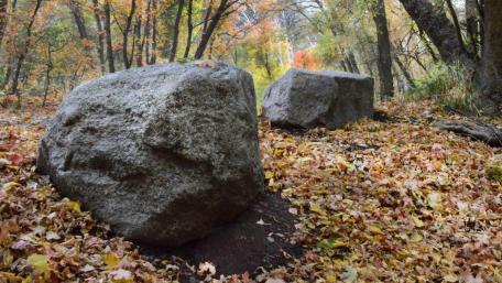 Autumn Serenity with Boulders in Nature wallpaper