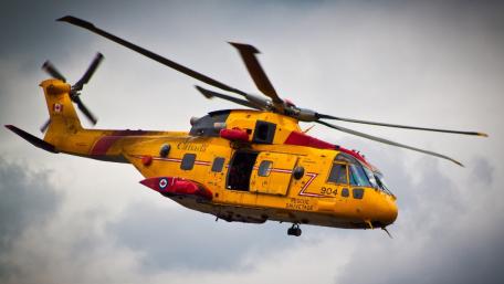 Powerful Canadian Helicopter in Flight wallpaper