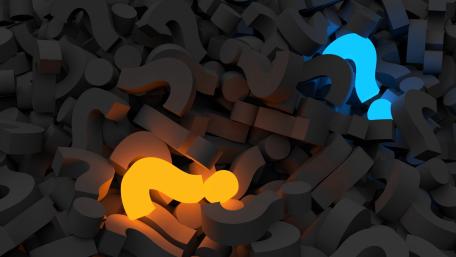 3D Glowing question mark wallpaper