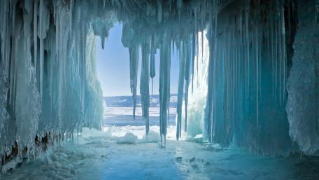 Icicles at Lake Baikal wallpaper