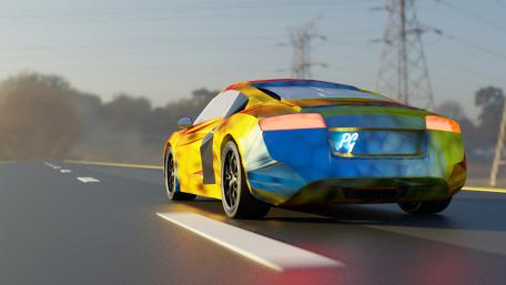 Vibrant Digital Art Supercar wallpaper