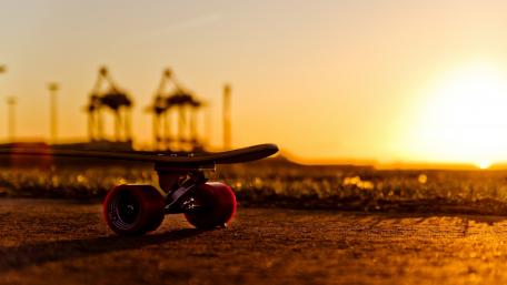 Longboard Sunset Ride wallpaper