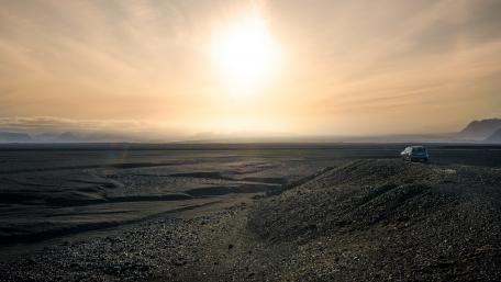 Sunset Over Deserted Landscape wallpaper