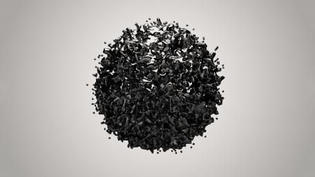 Fragmented Sphere in Black and White wallpaper